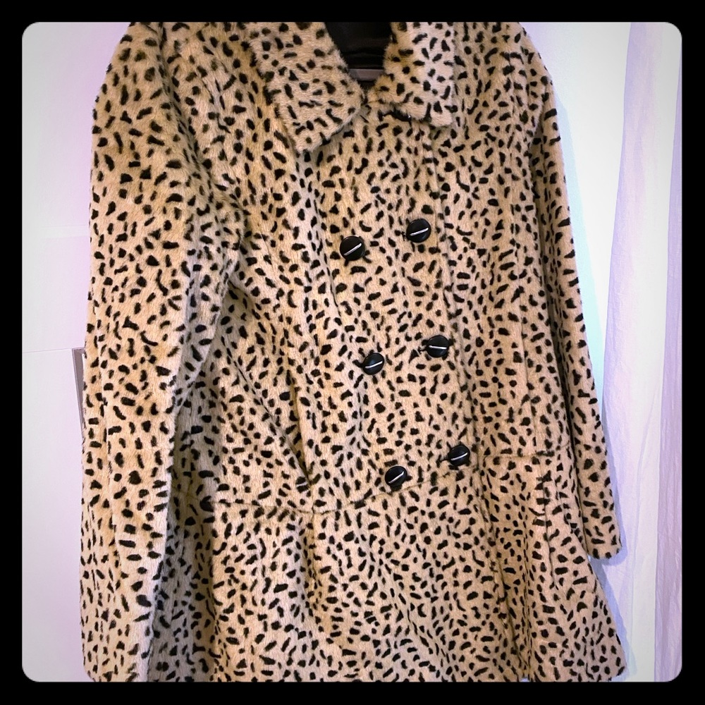 Free People A-line faux fur car coat